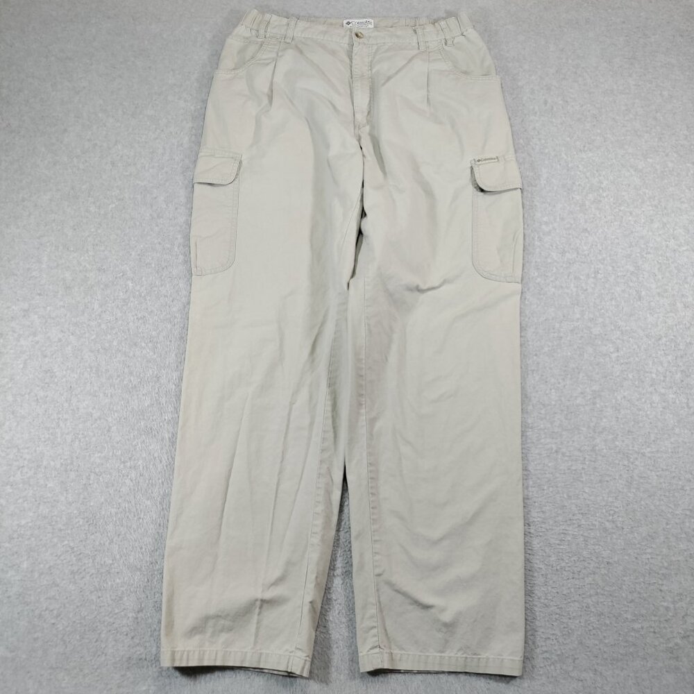 Columbia Cargo Pants Mens 36x34 Beige Woven Cotton Outdoor